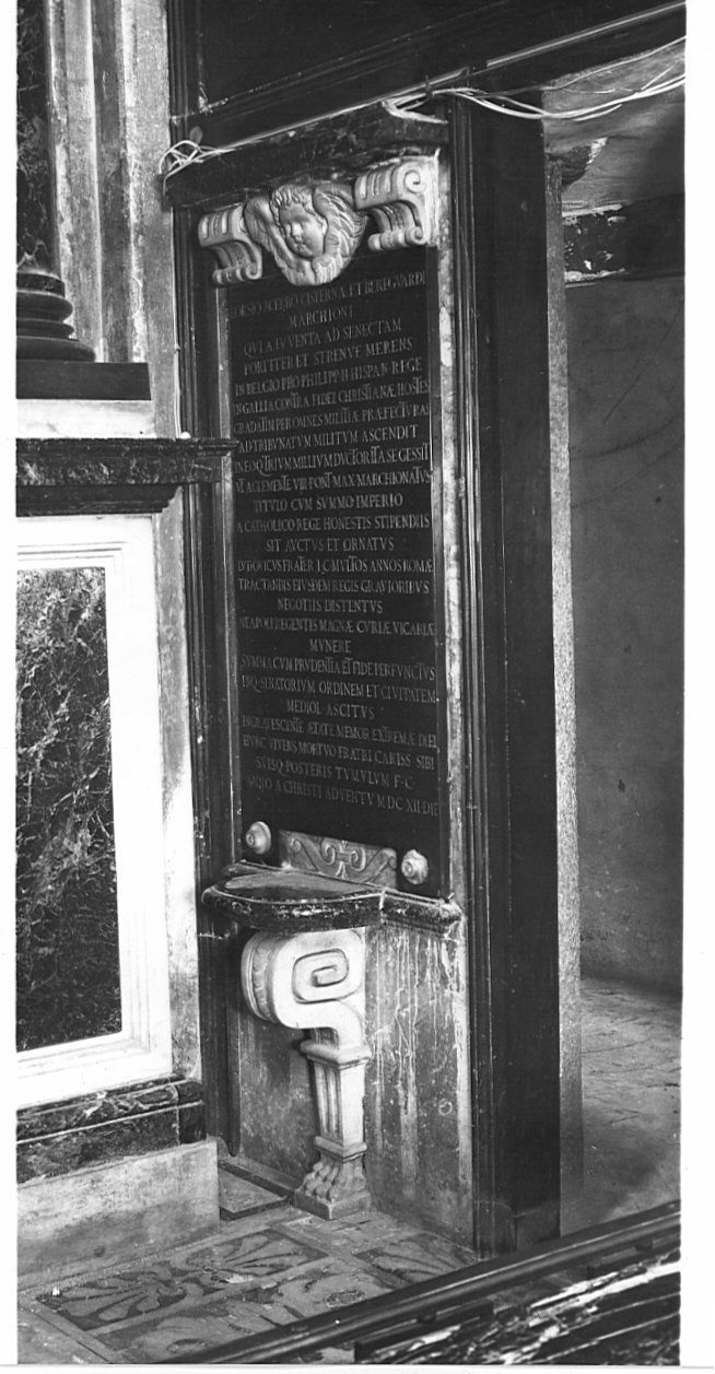 lapide commemorativa, opera isolata - bottega lombarda (sec. XVII)