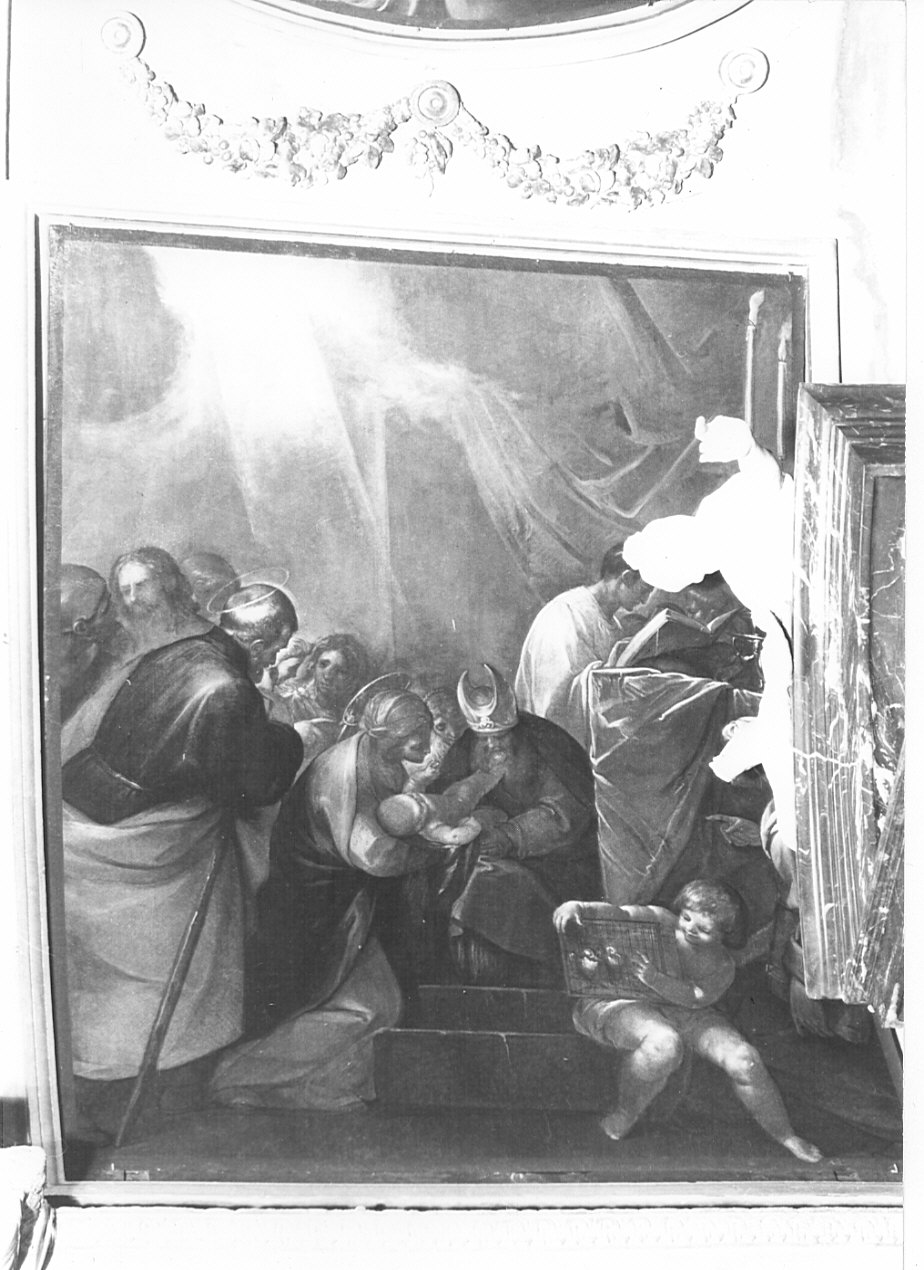 circoncisione di Gesù Bambino (dipinto, elemento d'insieme) di Vajani Alessandro (attribuito) (inizio sec. XVII)