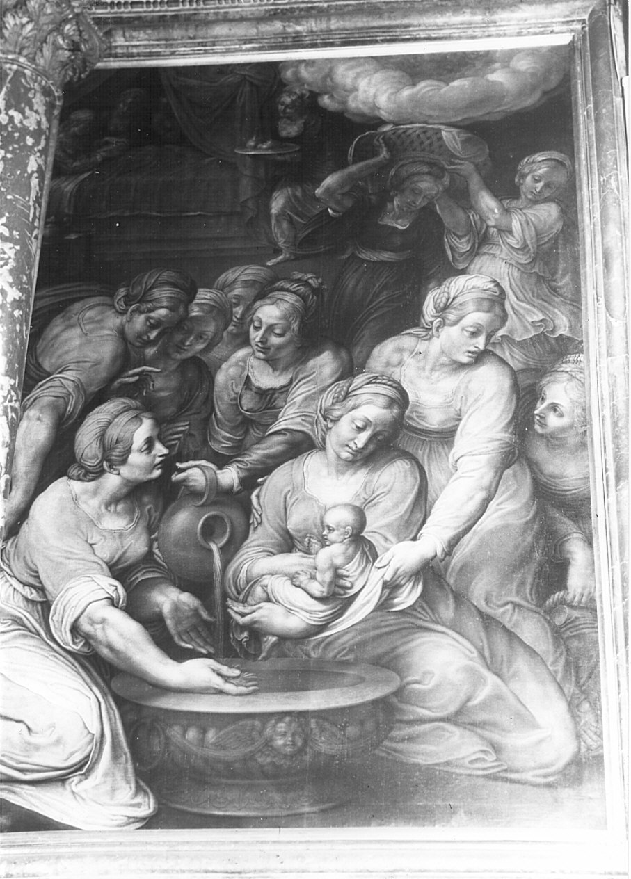nascita di Maria Vergine (dipinto, opera isolata) di Figino Giovanni Ambrogio (inizio sec. XVII)