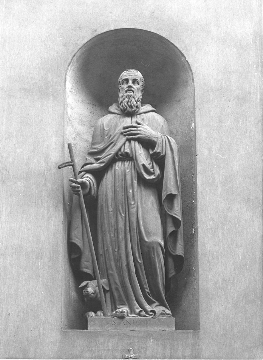 Sant'Antonio Abate (statua, opera isolata) - bottega italiana (sec. XIX)