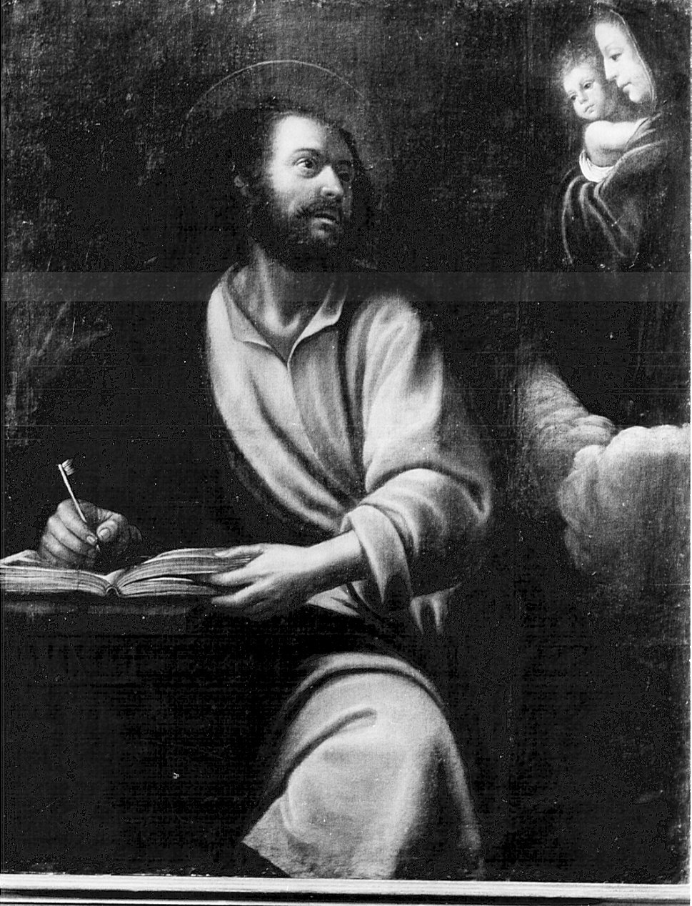 San Luca scrive il vangelo (dipinto, opera isolata) di Vermiglio Giuseppe (maniera) (primo quarto sec. XVII)
