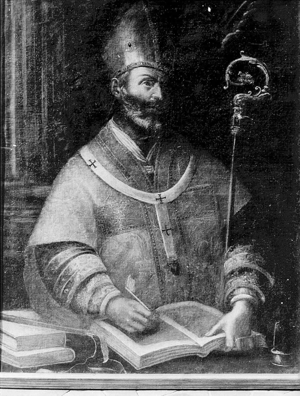 Sant'Ambrogio (dipinto, opera isolata) di Vermiglio Giuseppe (maniera) (sec. XVII)