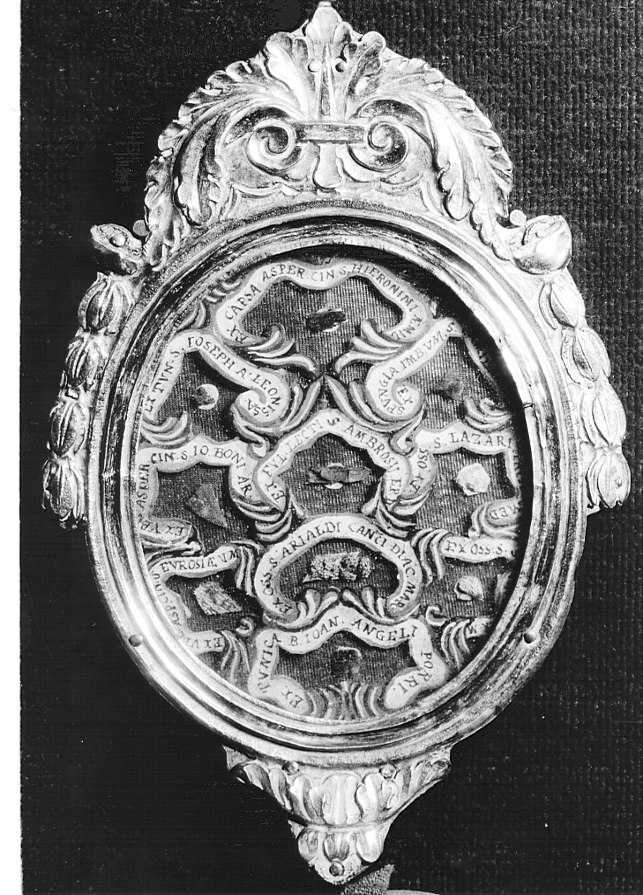 reliquiario a capsula - a medaglione, opera isolata - bottega lombarda (fine/inizio secc. XVIII/ XIX)