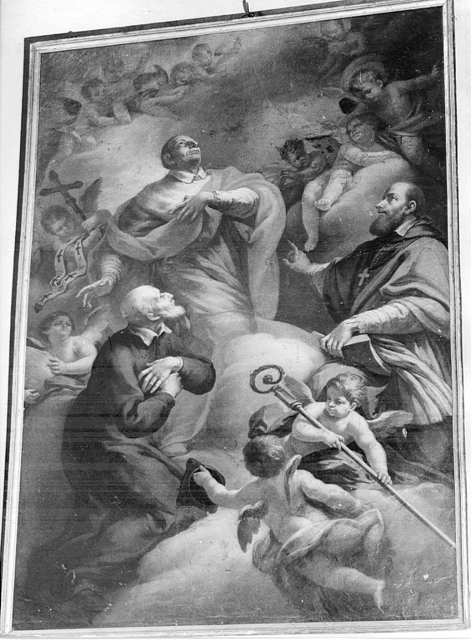 San Carlo Borromeo in gloria (dipinto, opera isolata) - ambito lombardo (seconda metà sec. XVII)