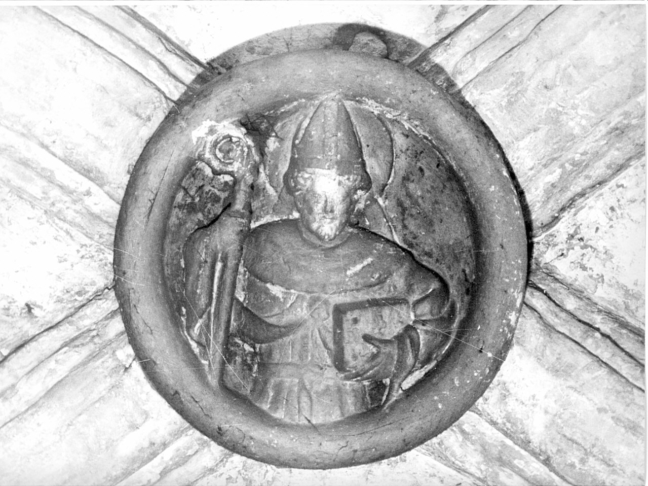 Sant'Agostino (chiave di volta, opera isolata) - bottega lombarda (sec. XV)