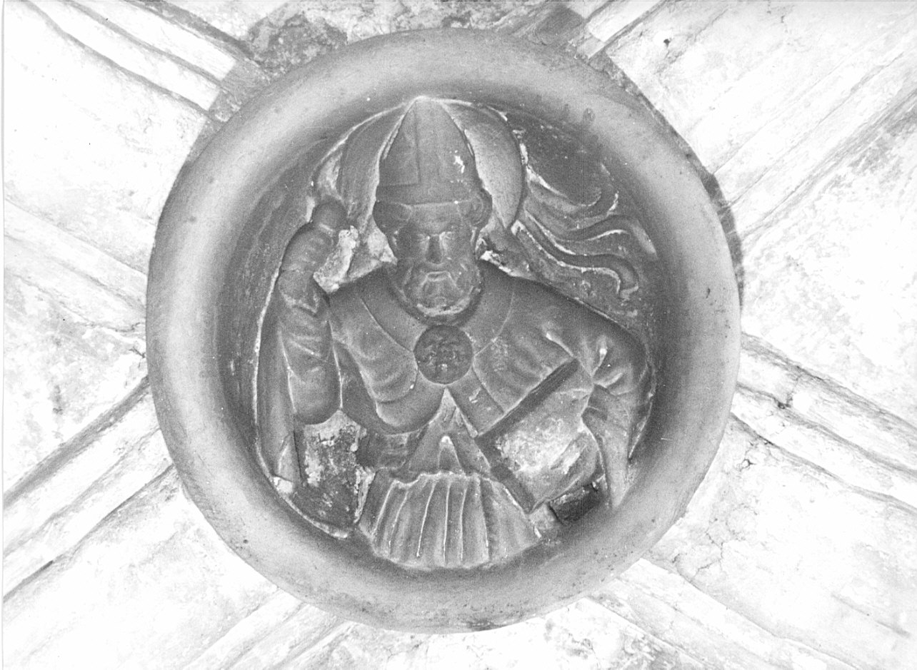 Sant'Ambrogio (chiave di volta, opera isolata) - bottega lombarda (sec. XV)