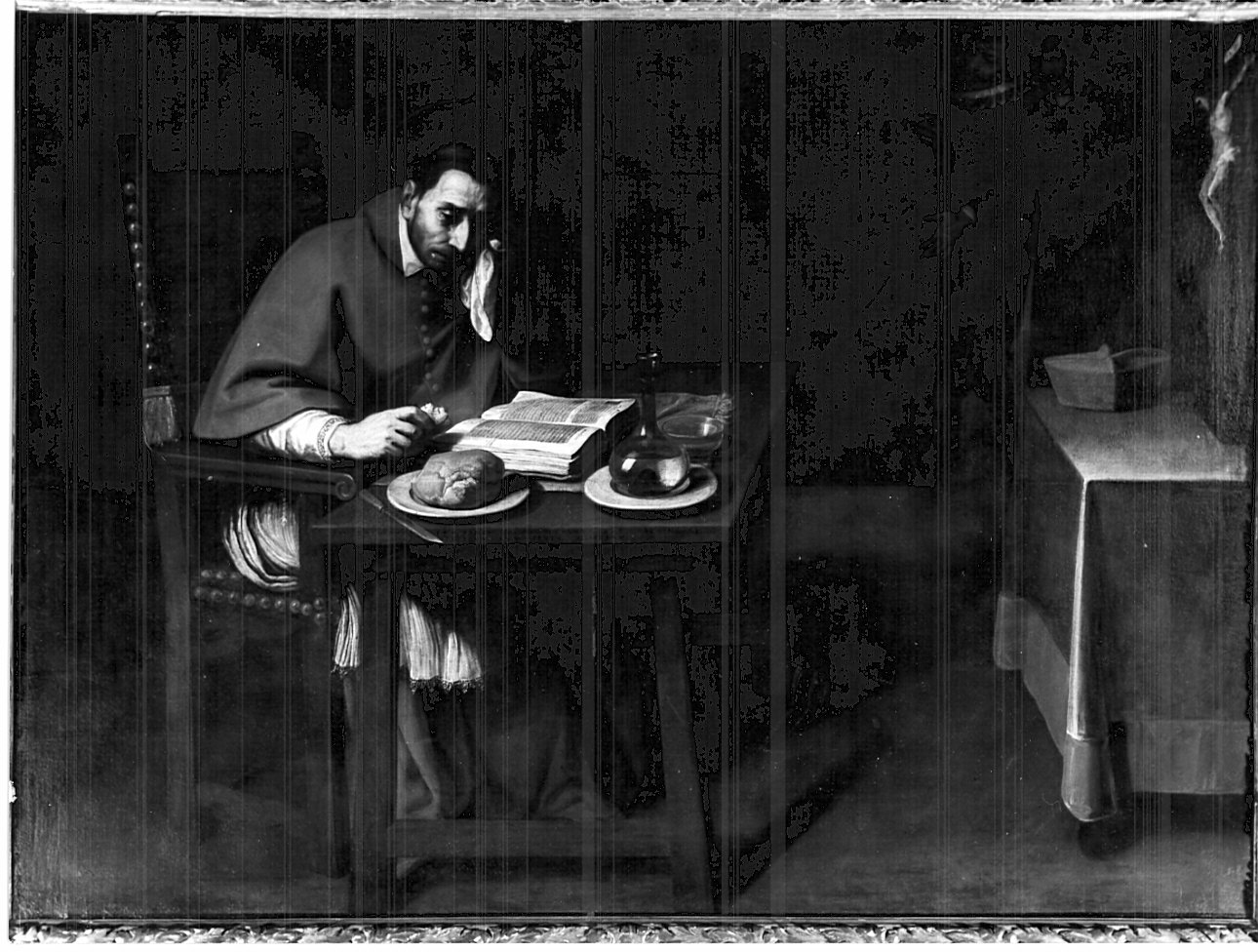 Cena di San Carlo Borromeo, San Carlo Borromeo in meditazione (dipinto, opera isolata) di Crespi Daniele (sec. XVII)