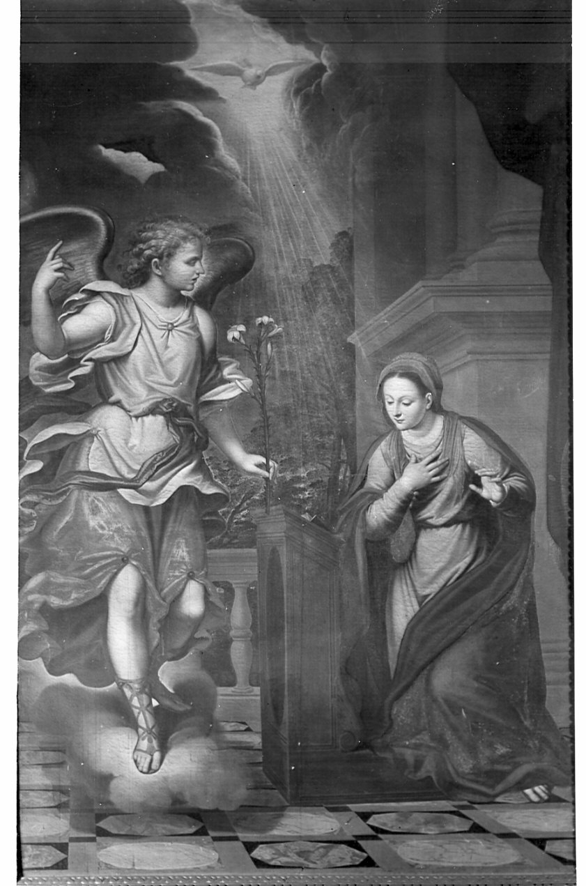 Annunciazione (dipinto, opera isolata) di Peterzano Simone (attribuito) (ultimo quarto sec. XVII)