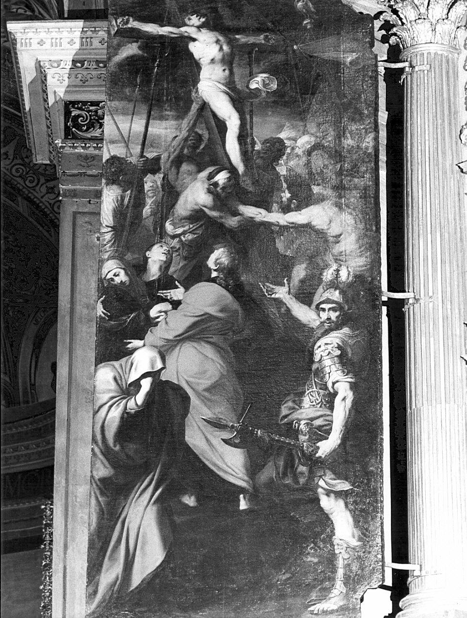 Cristo inchiodato alla croce (anta d'organo, elemento d'insieme) di Crespi Daniele (attribuito) (sec. XVII)