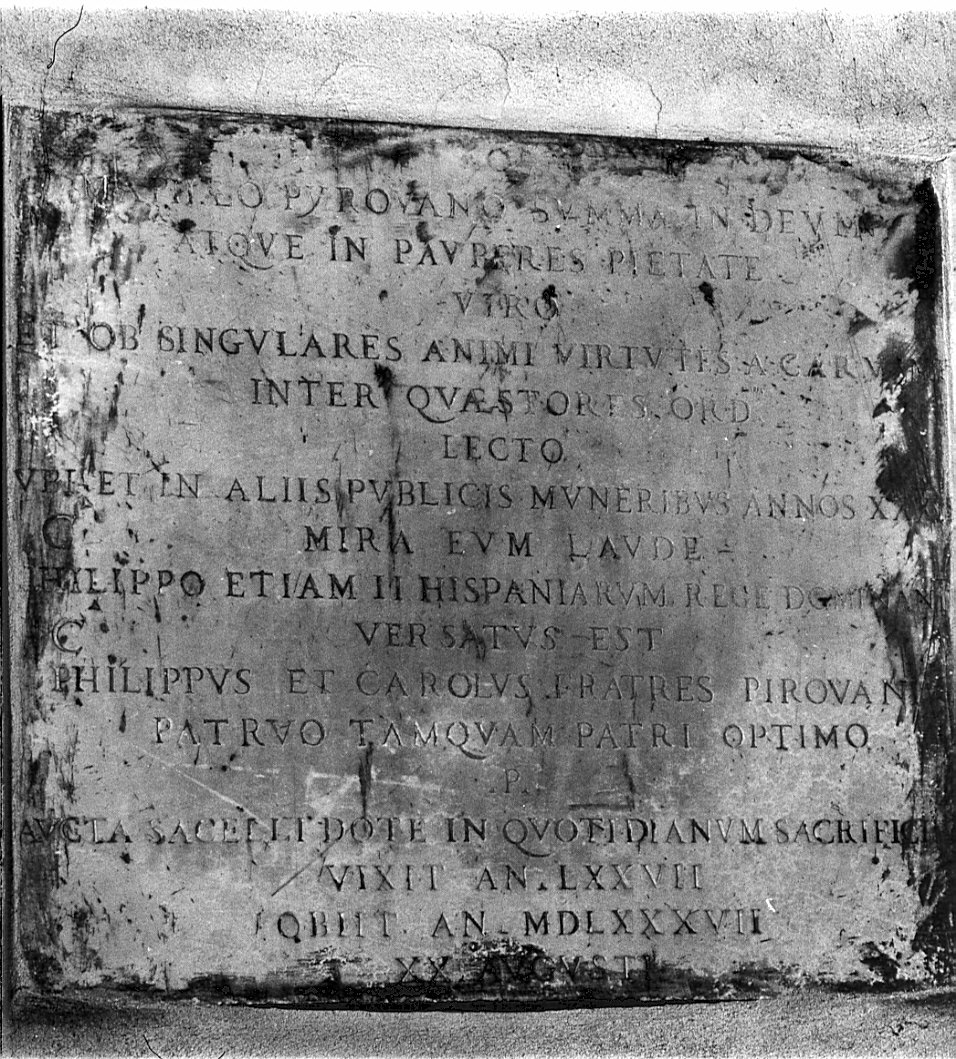 lapide tombale, opera isolata - bottega lombarda (sec. XVI)