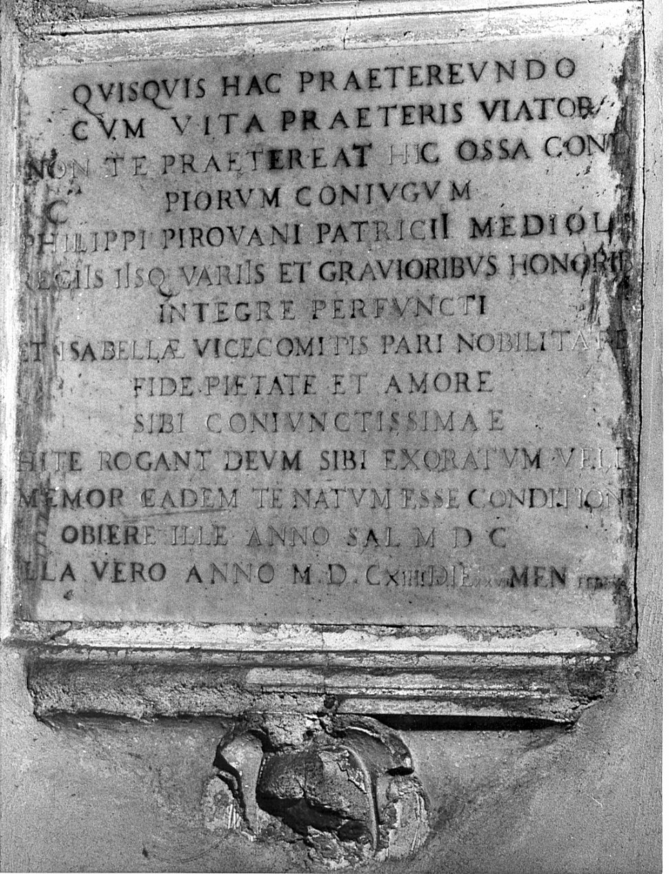 lapide tombale, opera isolata - bottega lombarda (sec. XVII)