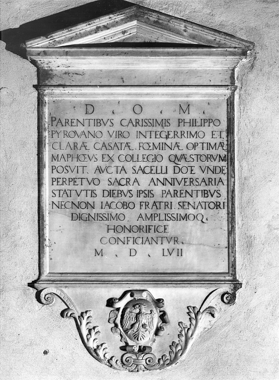 lapide tombale, opera isolata - bottega lombarda (sec. XVI)