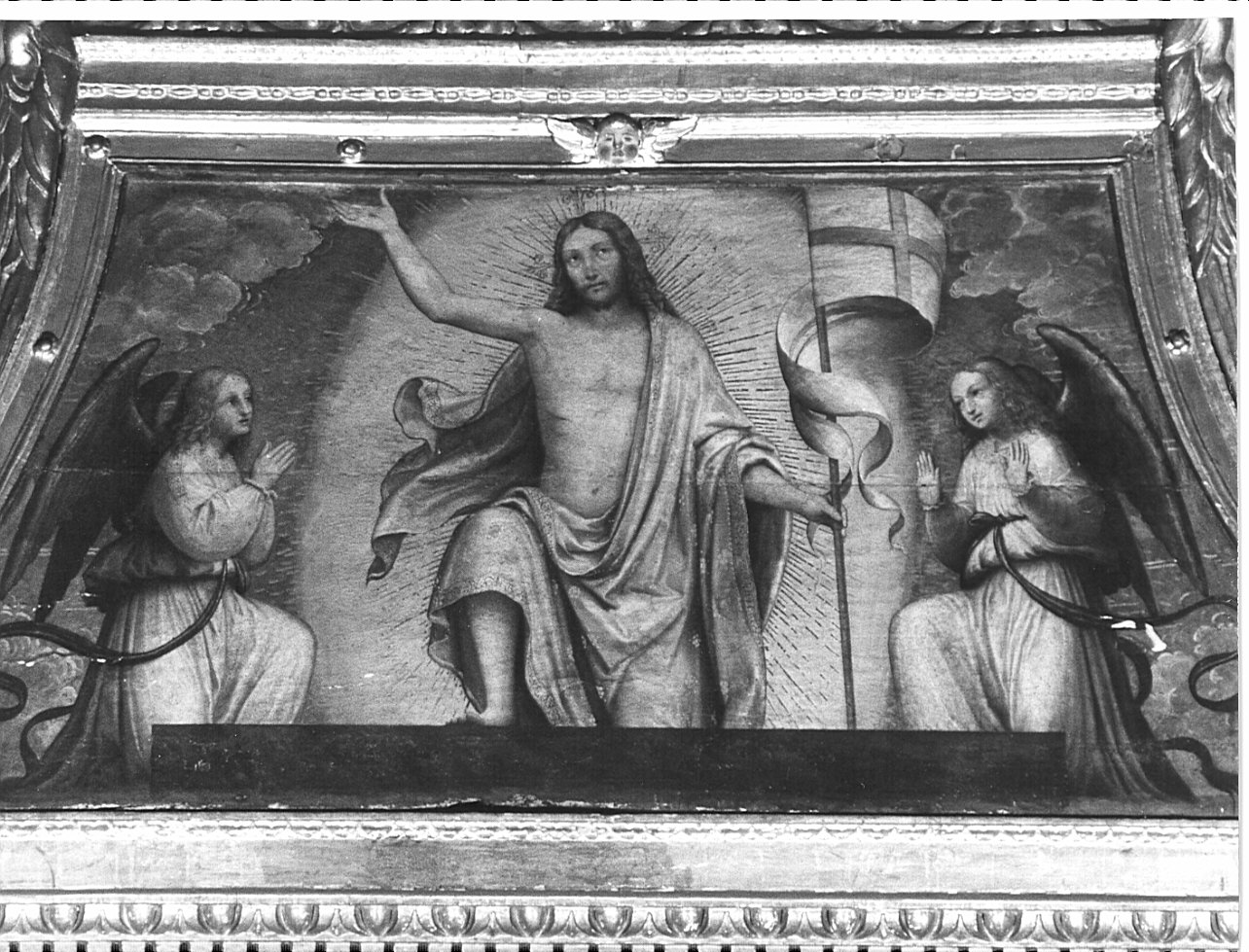 resurrezione di Cristo (dipinto, elemento d'insieme) di Luini Bernardino (attribuito) (sec. XVI)