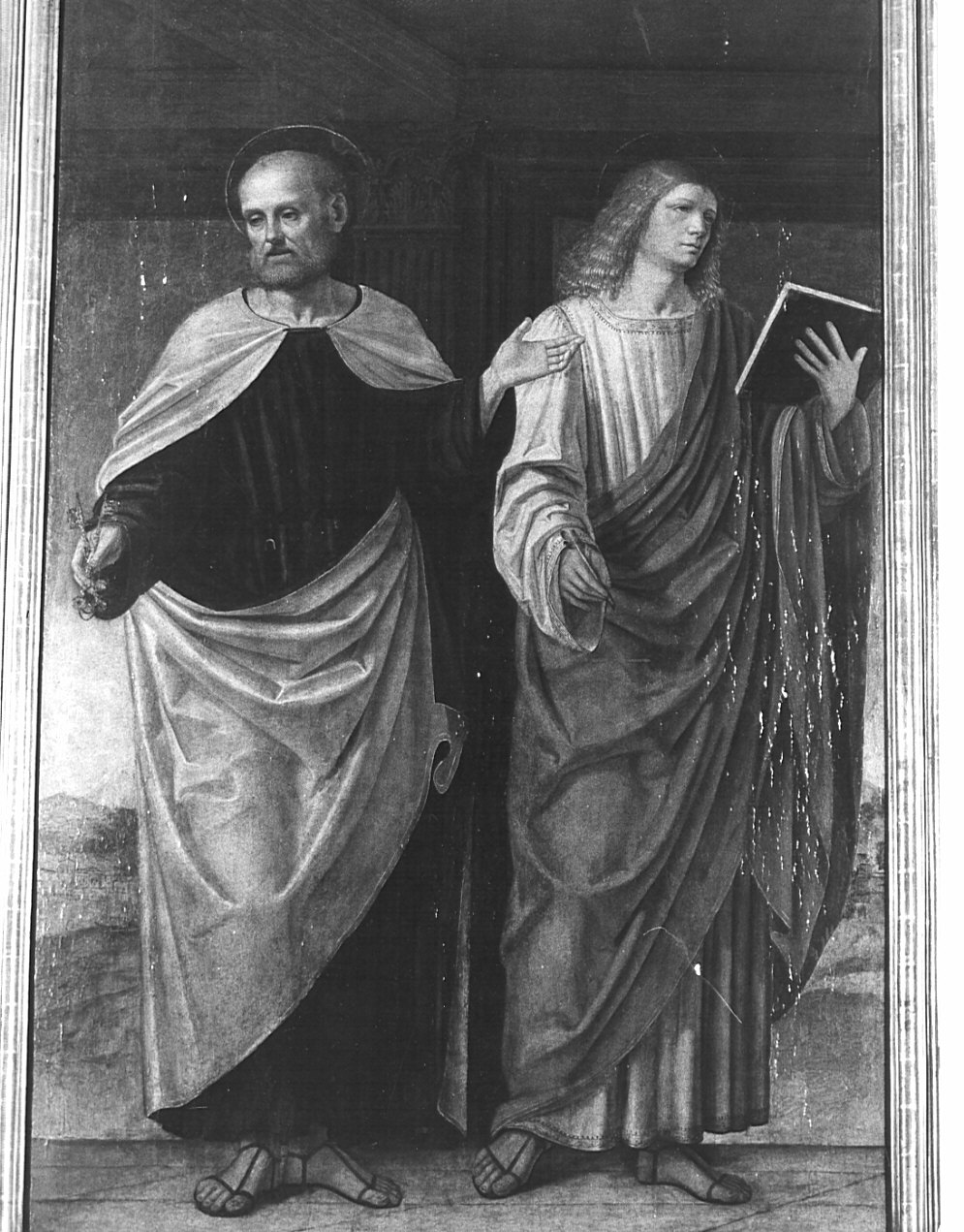 San Pietro e San Giovanni Battista (dipinto, elemento d'insieme) di Ambrogio da Fossano detto Bergognone (attribuito) (sec. XVI)