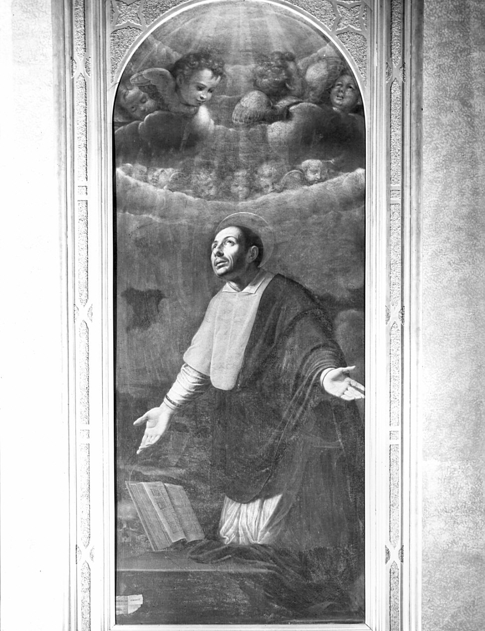 San Carlo Borromeo in meditazione (dipinto, opera isolata) di Carrocci Melchiorre (sec. XVII)