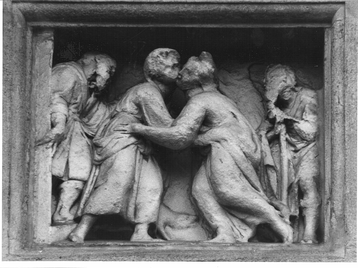 visitazione (rilievo, opera isolata) di Procaccini Giulio Cesare (attribuito) (fine sec. XVI)