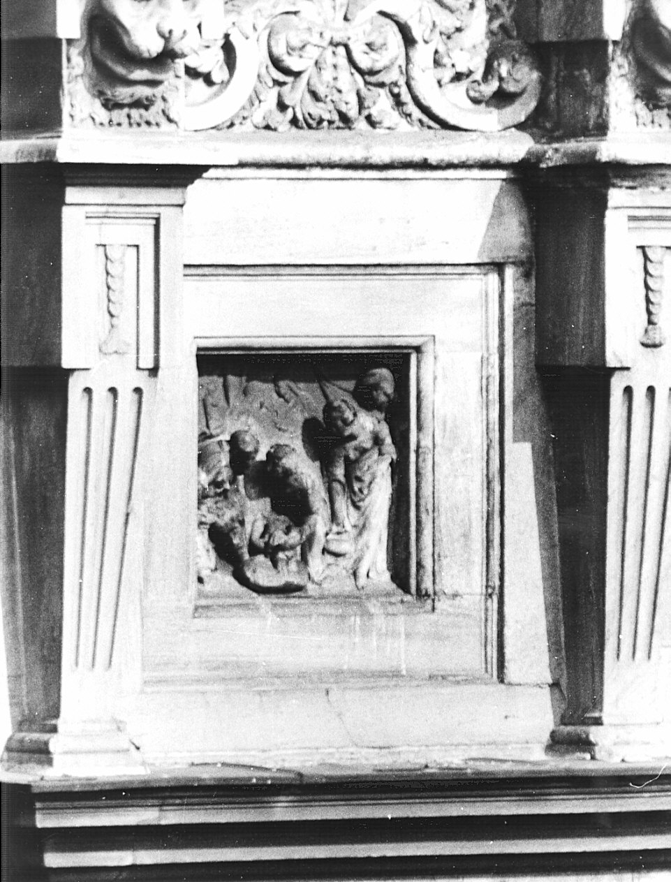 nascita di Maria Vergine (rilievo, opera isolata) di Procaccini Giulio Cesare (attribuito) (fine sec. XVI)