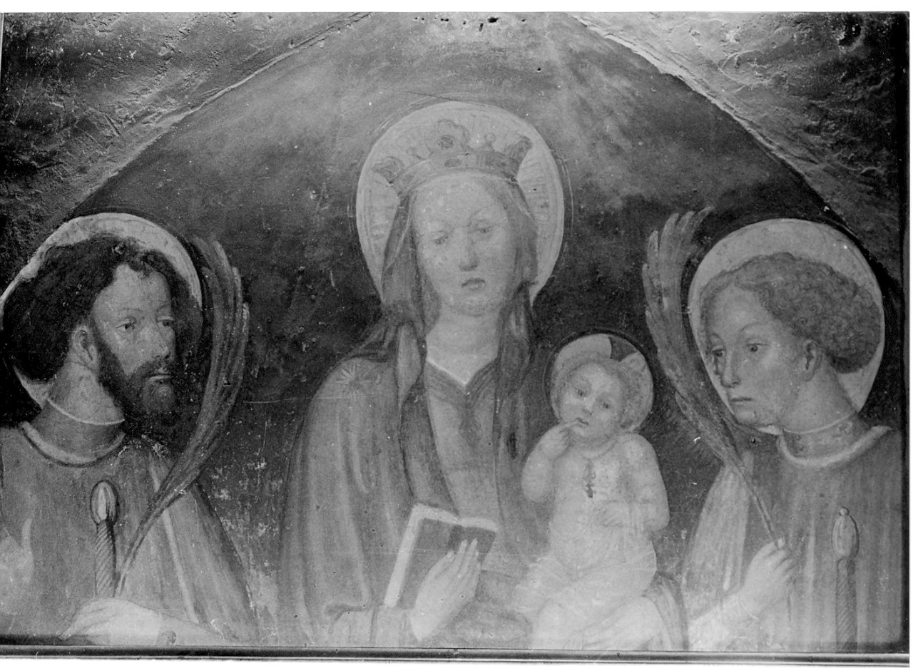 Madonna delle lacrime con SS. Nazaro e Celso (dipinto, opera isolata) - ambito lombardo (sec. XV)