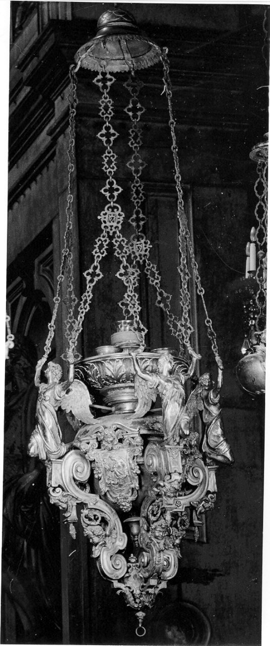 lampada pensile, opera isolata - bottega lombarda (metà sec. XVII)