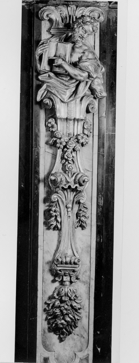 San Matteo Evangelista (rilievo, elemento d'insieme) di Manfredini Luigi (attribuito) (fine/inizio secc. XVIII/ XIX)