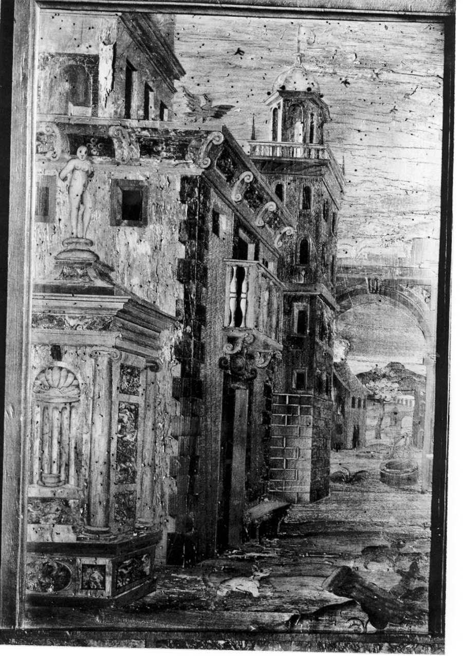 architettura illusionistica (decorazione a intarsio, elemento d'insieme) di Bazza Paolo (attribuito), Alessi Galeazzo (sec. XVI, sec. XVII)