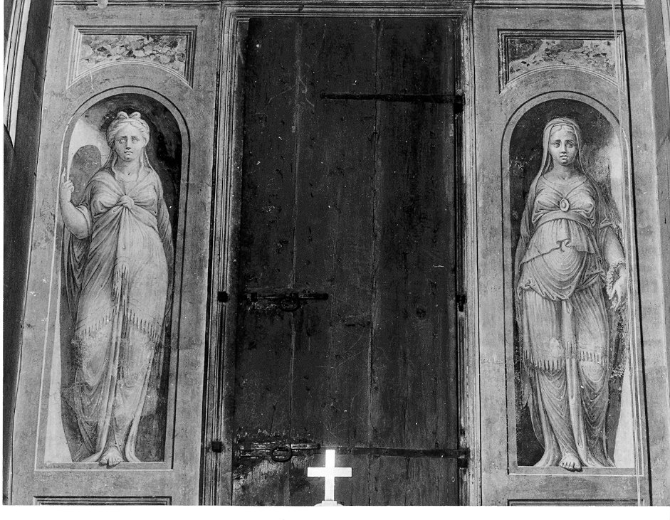 figure femminili (decorazione plastica, opera isolata) - ambito lombardo (sec. XVI)