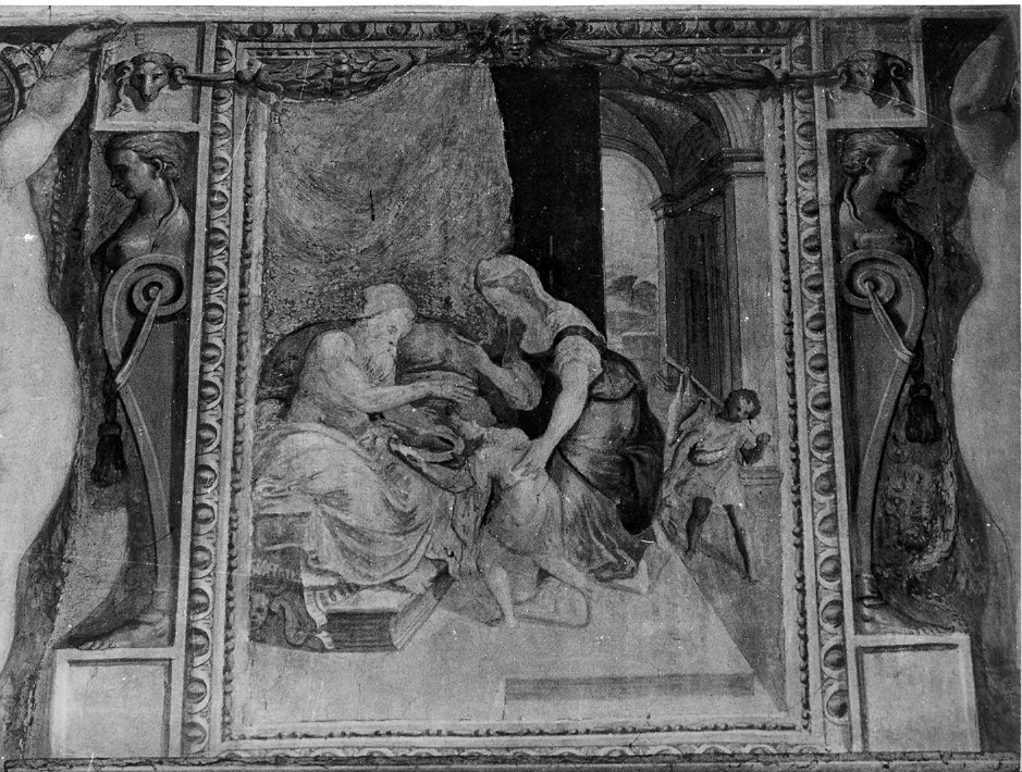 Isacco benedice Giacobbe (dipinto, opera isolata) - ambito lombardo (sec. XVI)