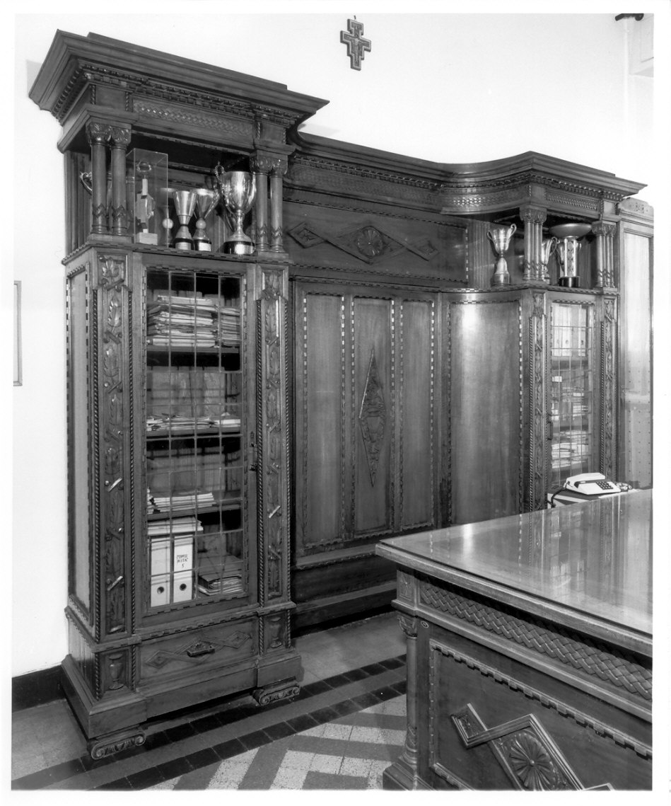 libreria, opera isolata - ambito lombardo (metà sec. XIX)