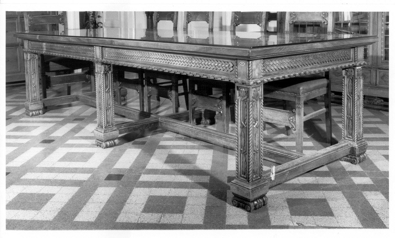 tavolo da biblioteca, opera isolata - ambito lombardo (metà sec. XIX)