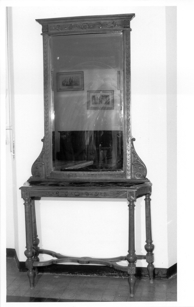 console con specchiera, opera isolata - ambito lombardo (secondo quarto sec. XIX)