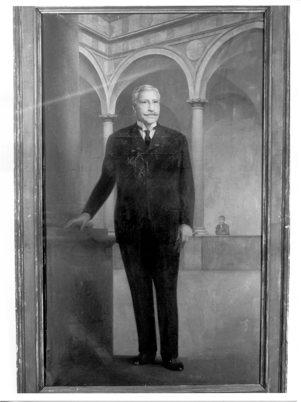 Ritratto di benefattore (dipinto, opera isolata) - ambito lombardo (secc. XIX/ XX)