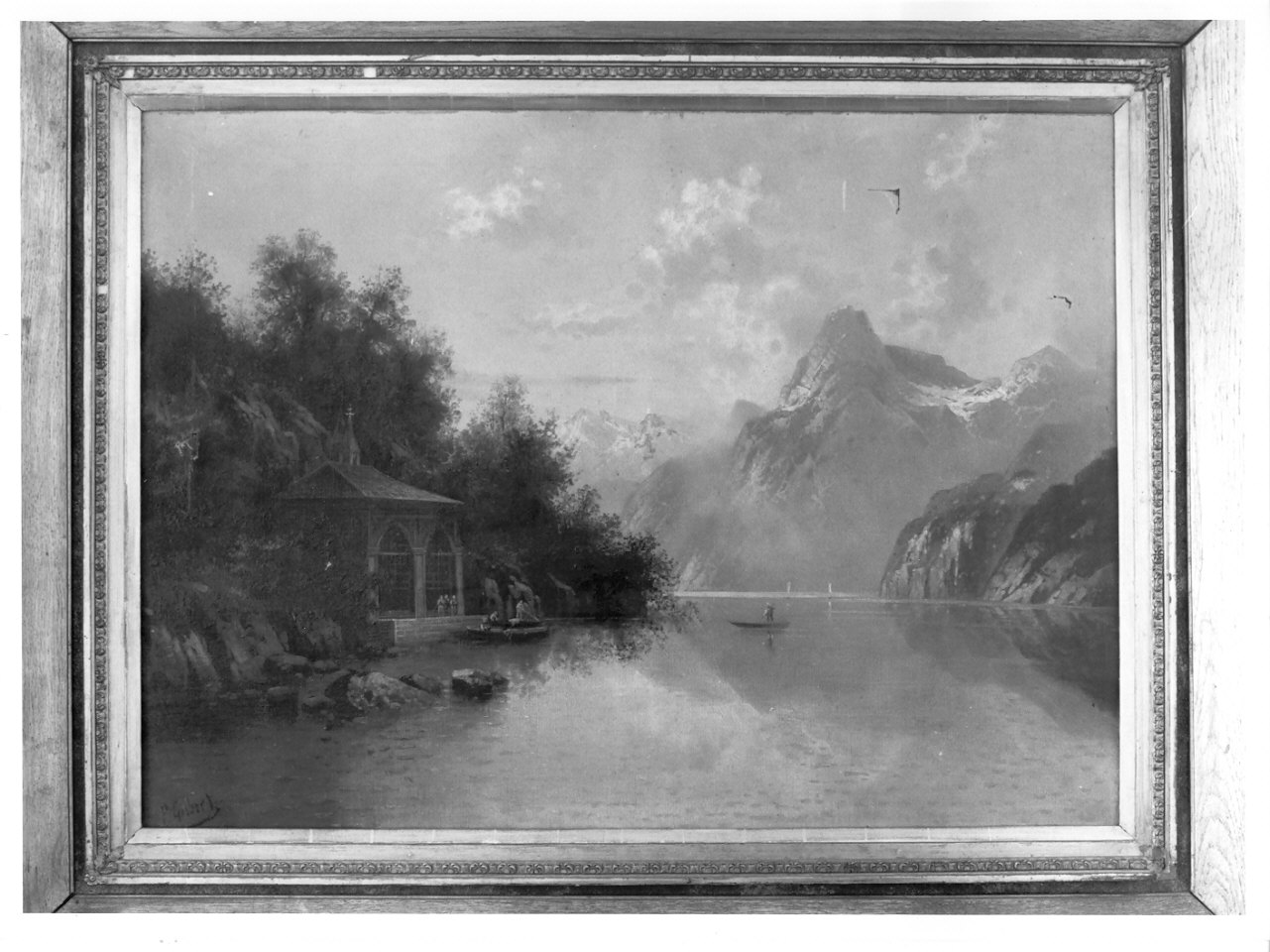 veduta del lago di Como (dipinto, opera isolata) di Gilbert P (seconda metà sec. XIX)