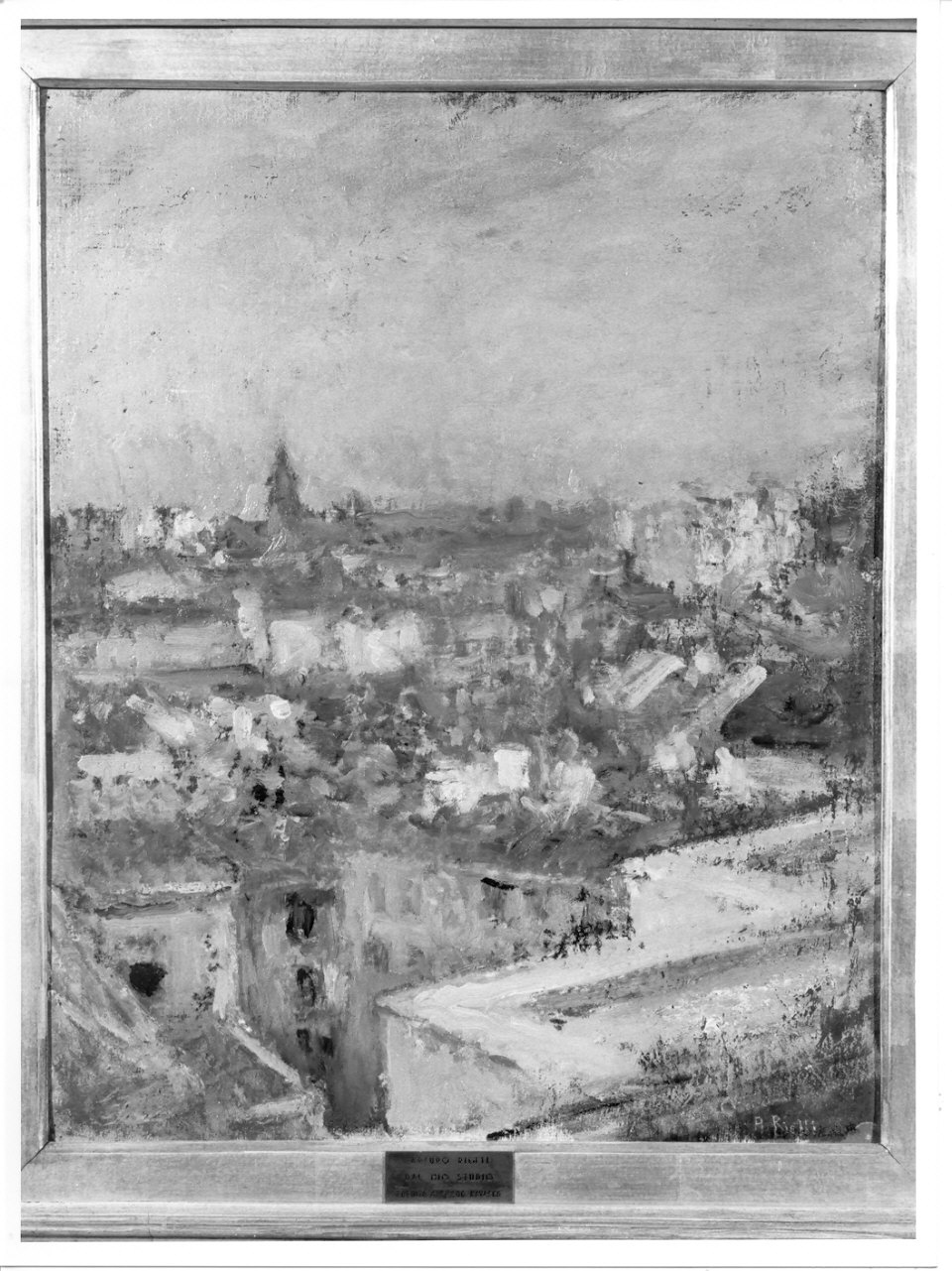paesaggio con città (dipinto, opera isolata) di Rietti Arturo (primo quarto sec. XX)