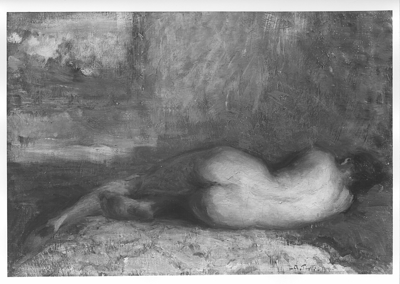 nudo di donna (dipinto, opera isolata) di Piatti Antonio (sec. XX)