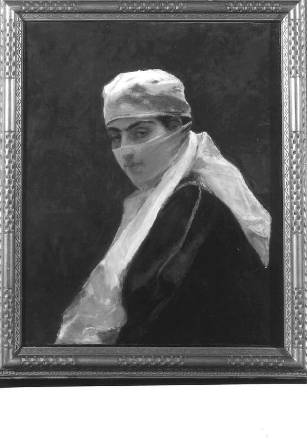 Odalisca, donna velata (dipinto, opera isolata) di Morelli Domenico (sec. XIX)