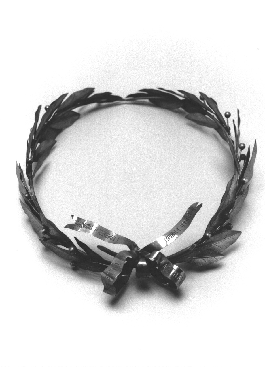 corona di alloro, opera isolata - ambito italiano (terzo quarto sec. XIX)