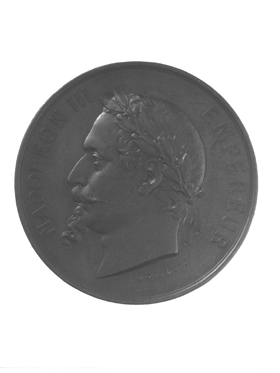 ritratto di Napoleone III, ritratto di sovrano (medaglia, opera isolata) di Ponscarme Francois Joseph Hubert (sec. XIX)