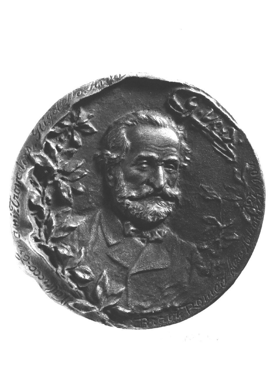 ritratto di Giuseppe Verdi, ritratto di Giuseppe Verdi (medaglia, opera isolata) di Bravi Romeo (sec. XX)