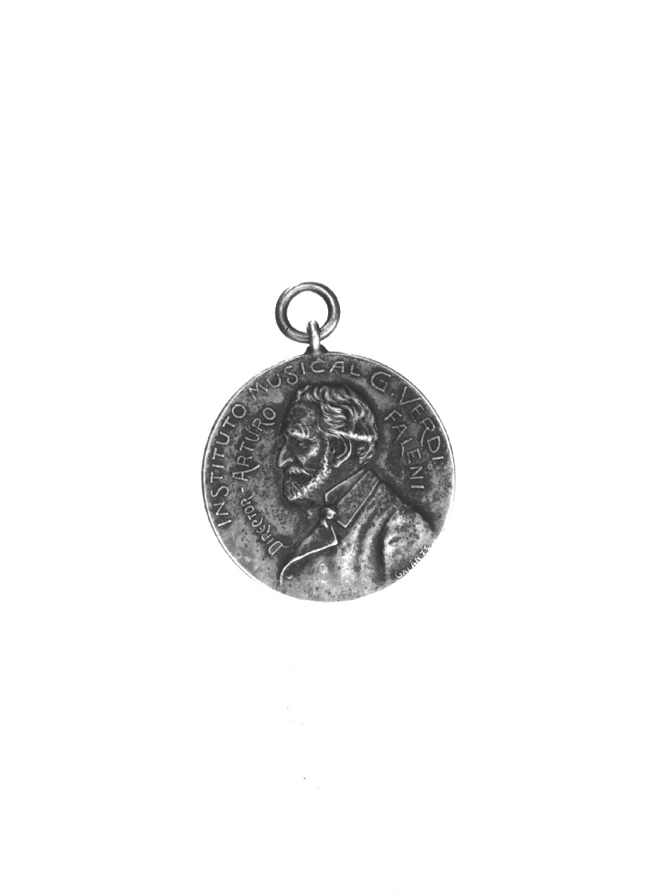 ritratto di Giuseppe Verdi, ritratto di Giuseppe Verdi (medaglia, opera isolata) di Galante F (sec. XX)