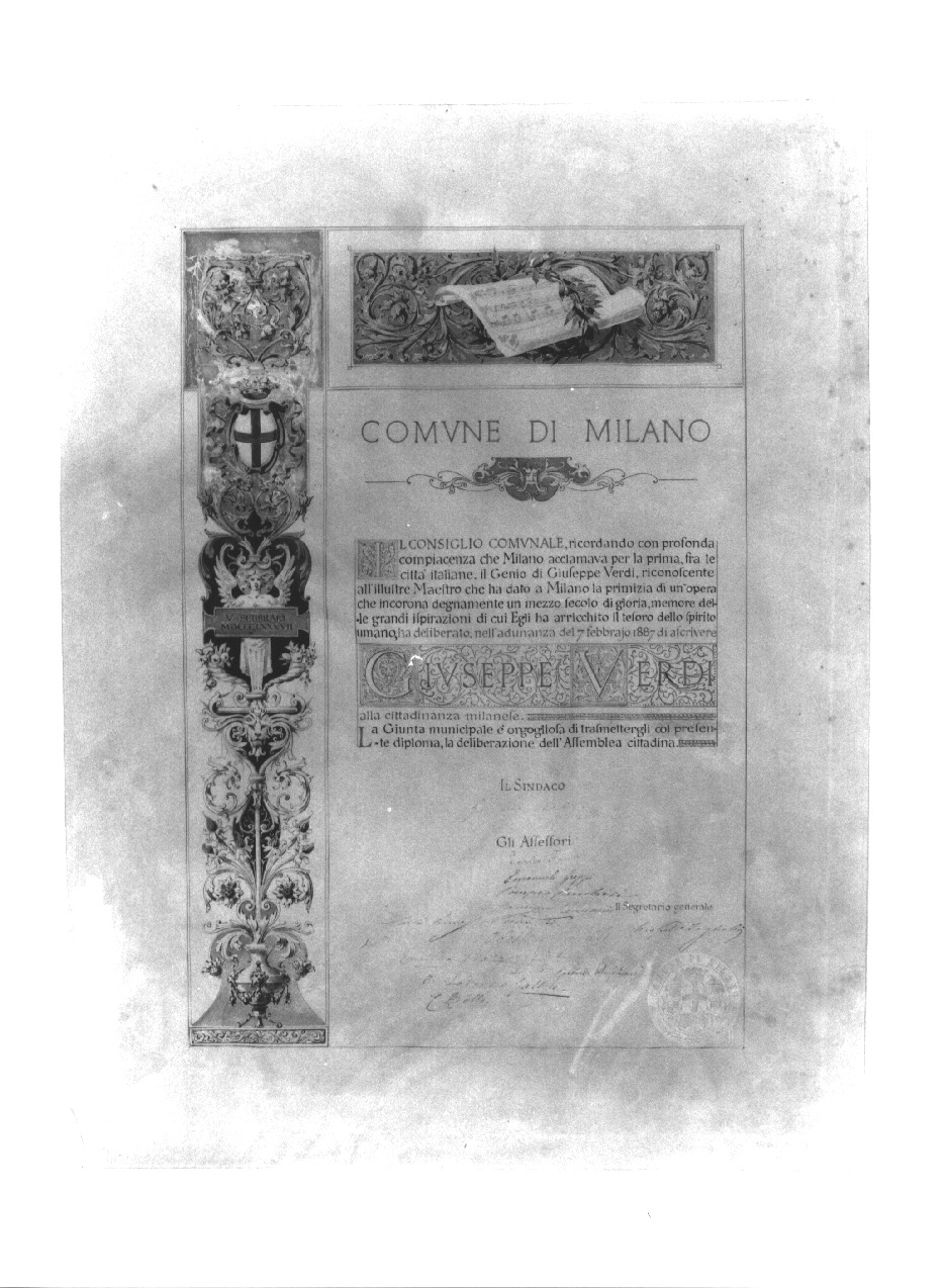 diploma, opera isolata - ambito lombardo (sec. XIX)
