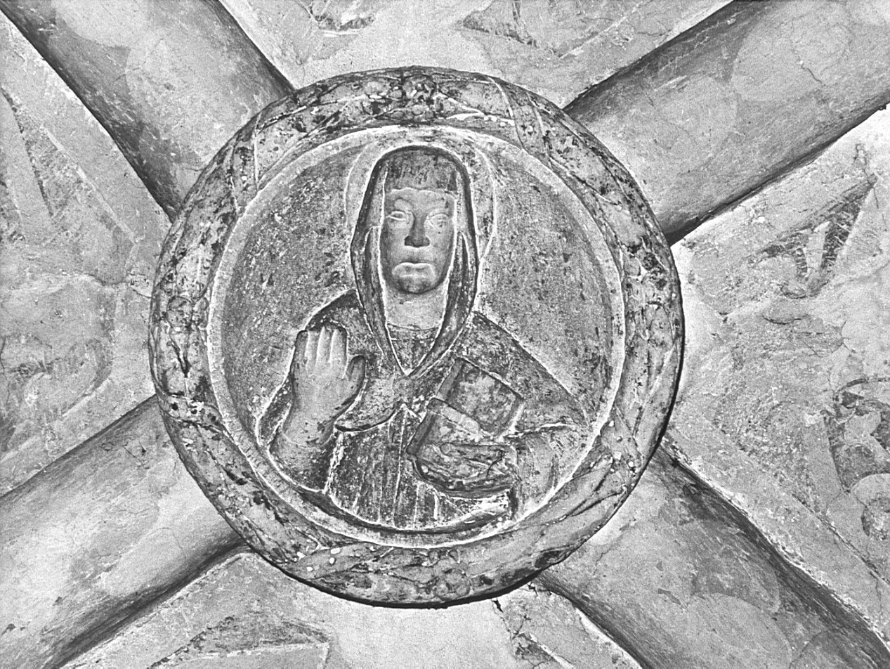 Santa (chiave di volta, opera isolata) - bottega lombarda (sec. XV)