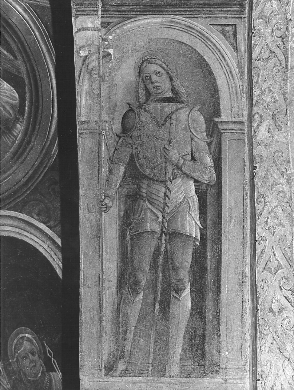 Santo guerriero (dipinto, elemento d'insieme) di De Mottis Agostino (sec. XV)