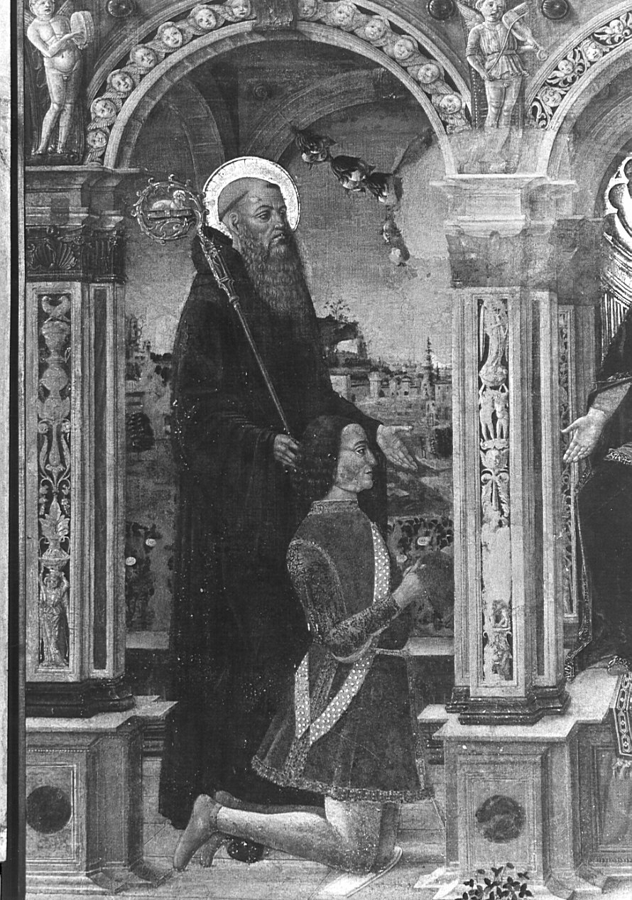 San Benedetto abate e un donatore (dipinto, elemento d'insieme) di Montorfano Giovanni Donato (sec. XV)