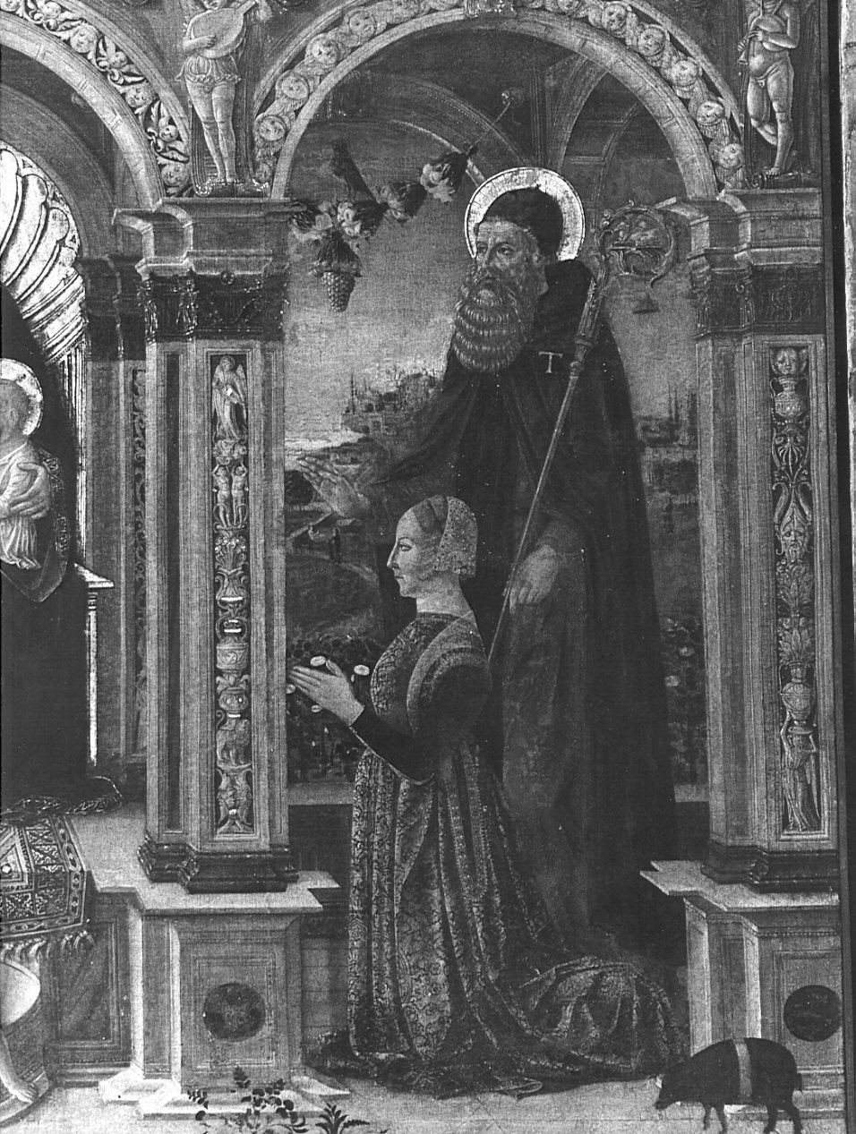 Sant'Antonio Abate e donatore (dipinto, elemento d'insieme) di Montorfano Giovanni Donato (sec. XV)