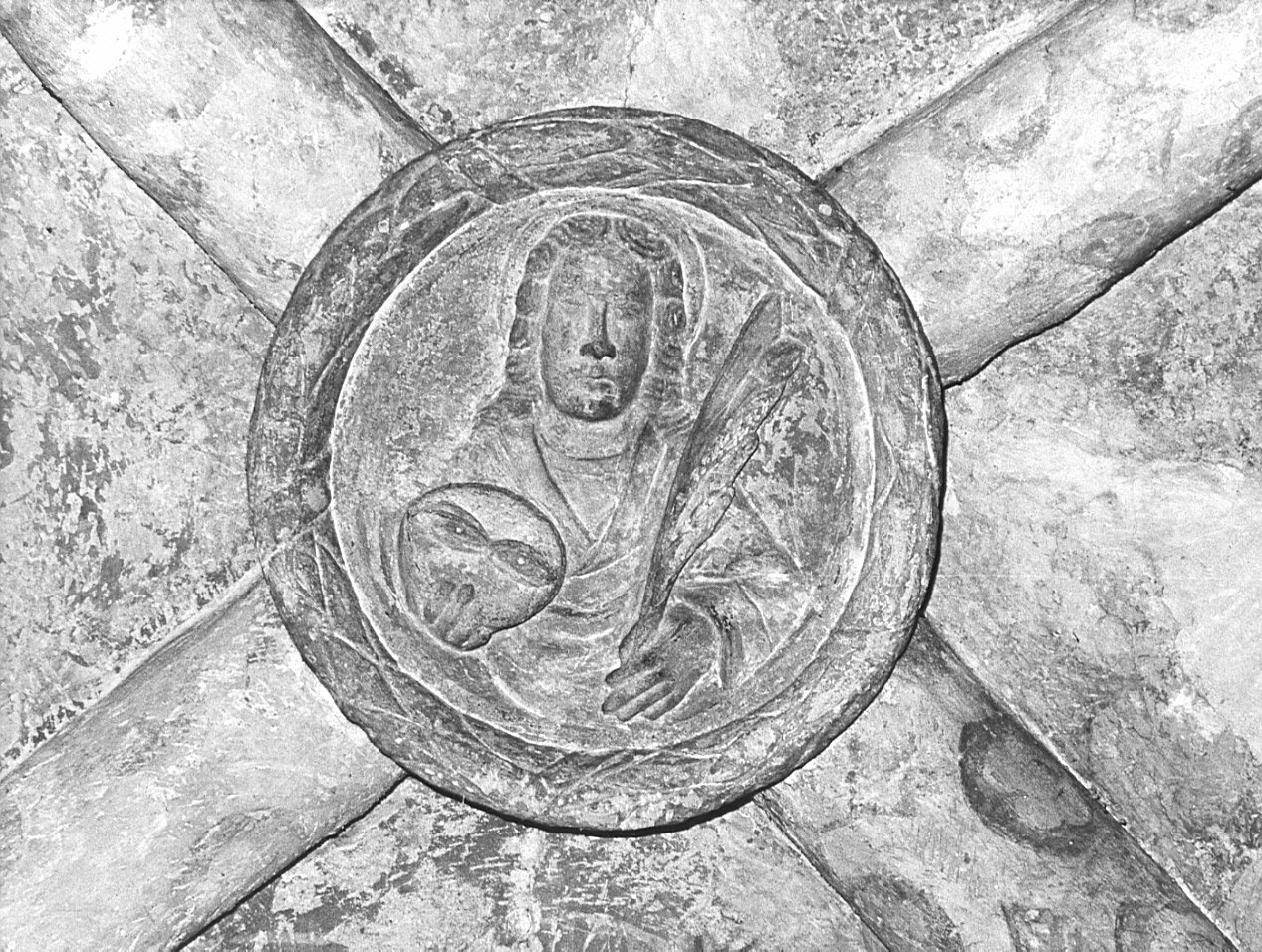 Santa Lucia (chiave di volta, opera isolata) - bottega lombarda (sec. XV)