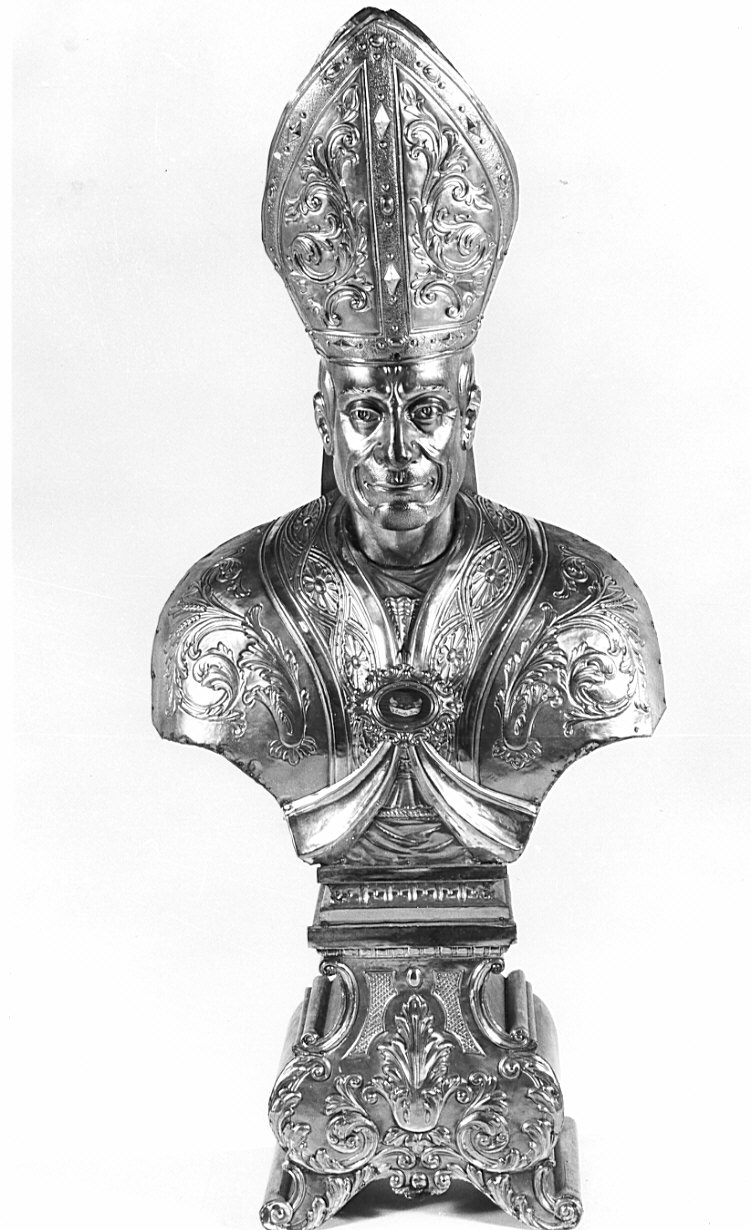 San Carlo Borromeo (reliquiario - a busto, opera isolata) - bottega lombarda (fine/inizio secc. XIX/ XX)