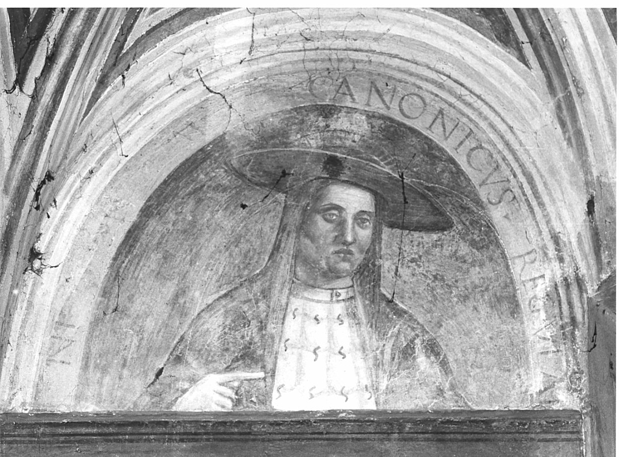 Santo canonico (dipinto, elemento d'insieme) di Ambrogio da Fossano detto Bergognone (sec. XVI)