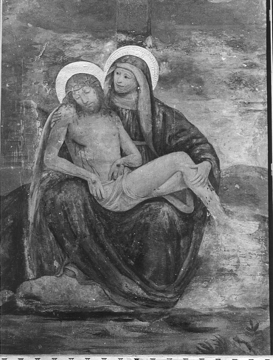 Pietà (dipinto, opera isolata) - ambito lombardo (sec. XVI)