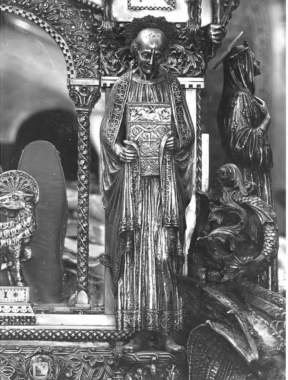 San Vitale (reliquiario a teca - a sarcofago, elemento d'insieme) di Marchetti di Montestrutto Ippolito, Lomazzi Giovanni (sec. XIX)