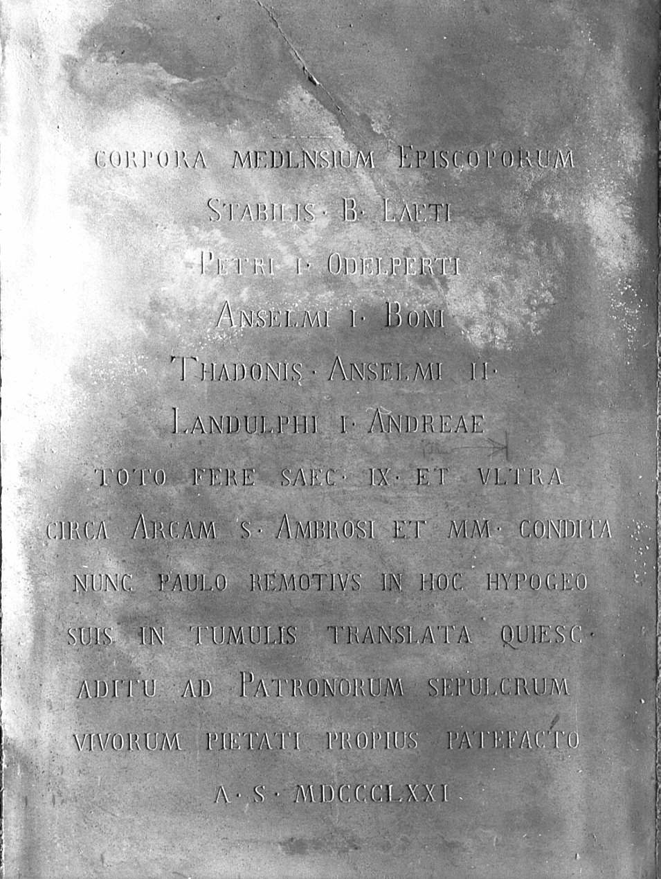 lapide commemorativa, opera isolata - bottega lombarda (sec. XIX)